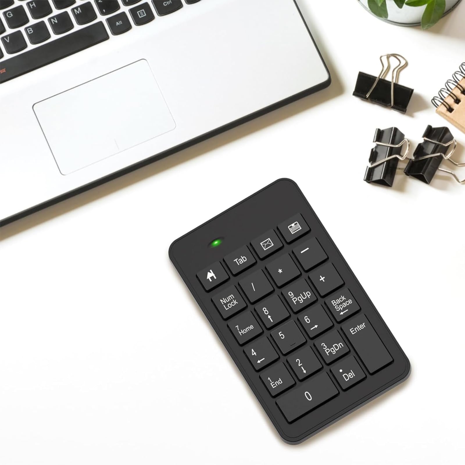 Kabelloser USB- und Typec-Nummernblock, verbesserte Effizienz, 23 Tasten, Ziffernblock, verbesserte Version der USB-Tastatur mit 10 Tasten, Finanzbuchhaltung, Nummernblock für Laptop, PC,