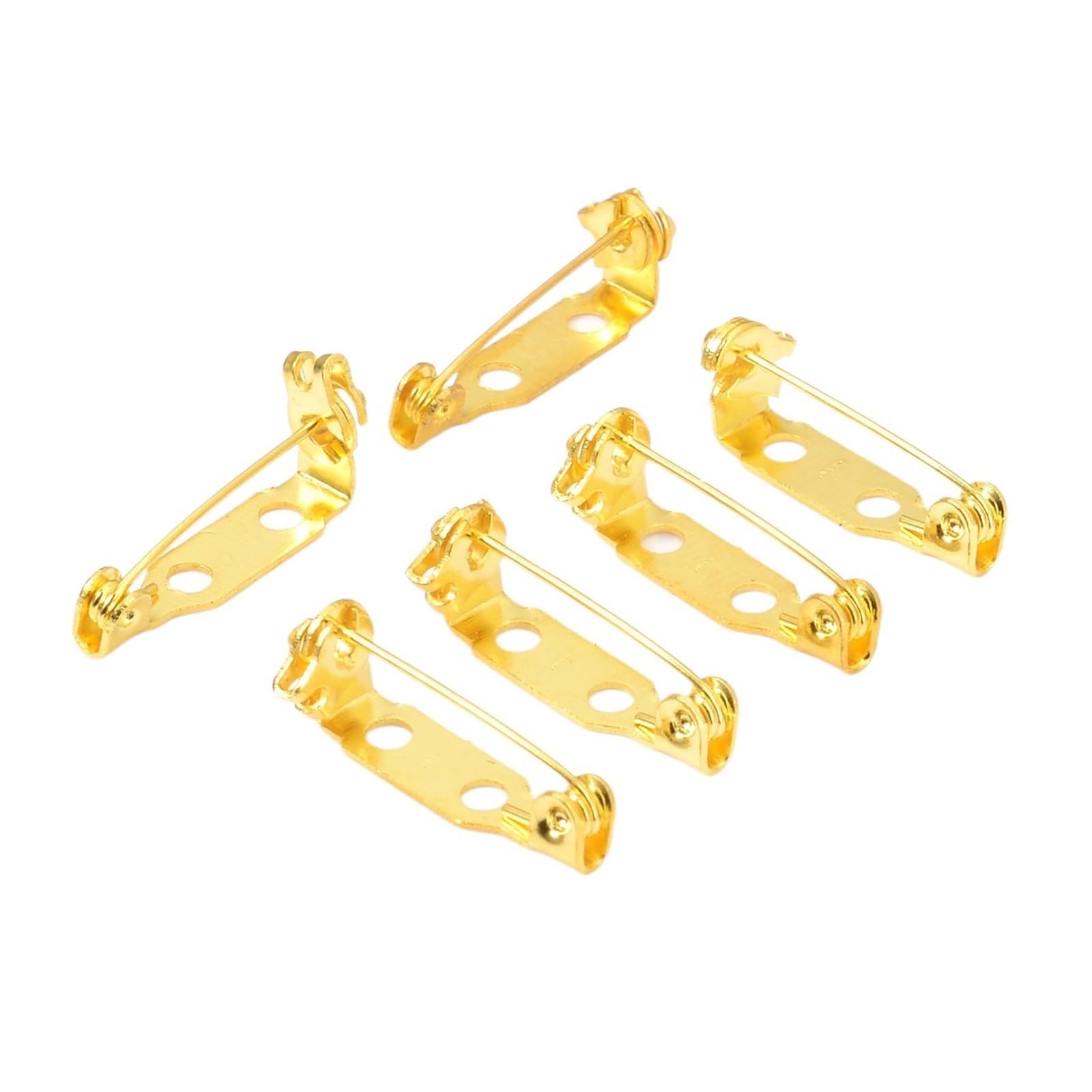 Brooch Pin Backs, Brooch Clip Base Pins 20pcs Blank For DIY Jewelry Making Supplies(Gold,25 mm)