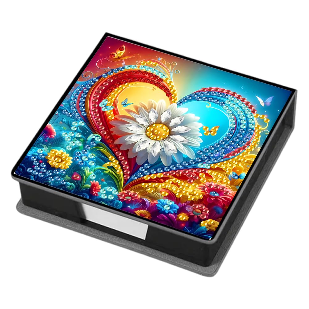 Fiorky M Diamond Painting Accessories, Leather 5D Diamond Painting Kit Note Box With 160 Sheets Diamond Art Notebook Box For Home Office School Supplies Holiday Gifts For Adults Kids