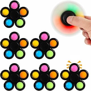 Effacera Fidget Spinners Toys 6 Pack, Halloween Party Favors for Kids Push Bubble Fidget Spinners Pop Bulk Simple Sensory Toys Halloween Goodie Bag Fillers Trick or Treat Toys for Kids Girls Boys