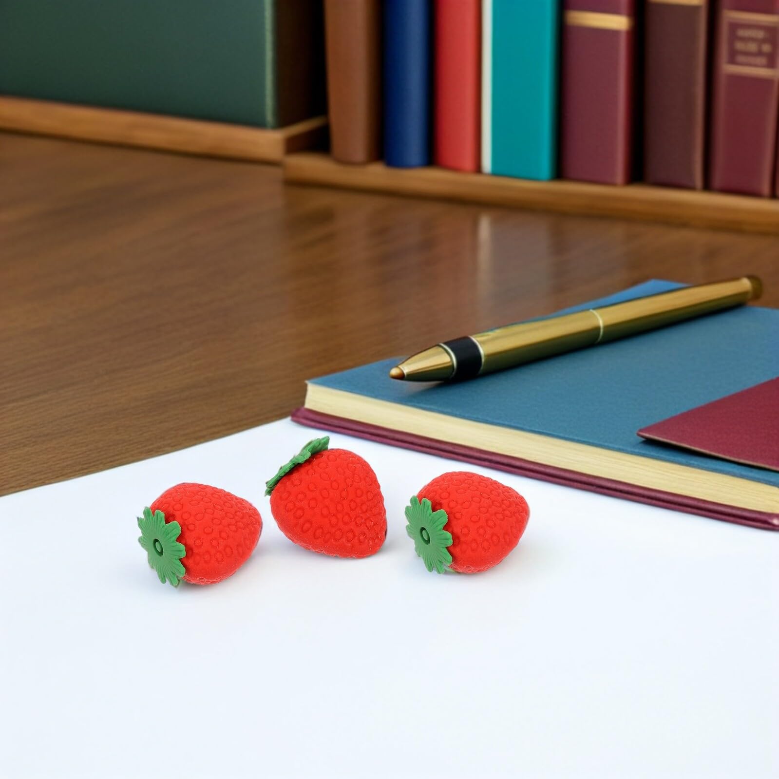 100 Gomme da Cancellare Miniatura a Forma di Fragola Rosse Piccole Gomme Kawaii Multifunzionali per Studenti e Ufficio Resistenti All’Usura per Uso Quotidiano a Scuola e Casa