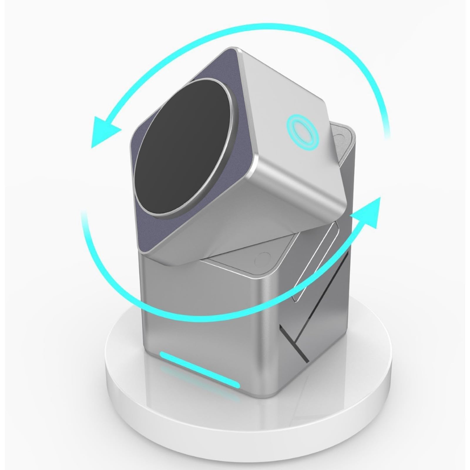 Caricabatterie per dispositivi multipli Rotazione automatica a 360 gradi 15 W Aggiornamenti del dock di ricarica rapida per il supporto di ricarica dell'auricolare dell'orologio del