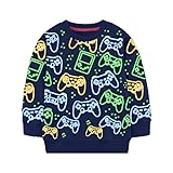 Cukipals 5 Year Toddler Boys Printed Neon Gaming Video Game Shirt Pullover Boys Cotton Sweatshirts 5T 5th