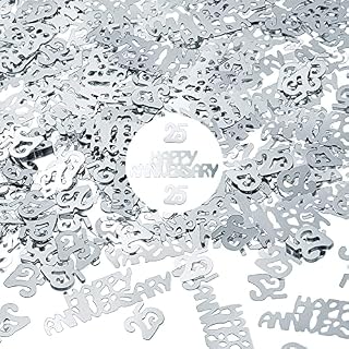 50th Wedding Anniversary Confetti 50th Golden Confetti Happy Anniversary Party Table Confetti Decorations for Wedding Anniversary Party 50th Birthday 40 g (25th)