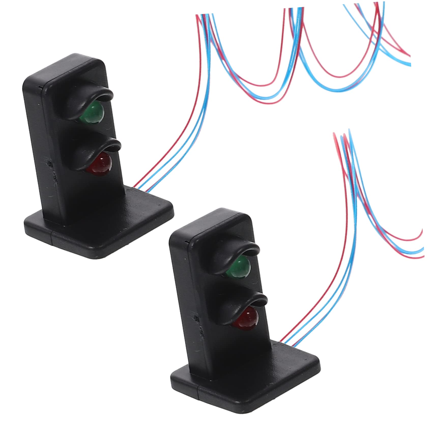 NAMOARLY 2Pcs Mini Traffic Signal Light Model for DIY Sand Table Decor Micro Landscape Lights for Train and Railway Dioramas Unique Accessory for Model Layouts