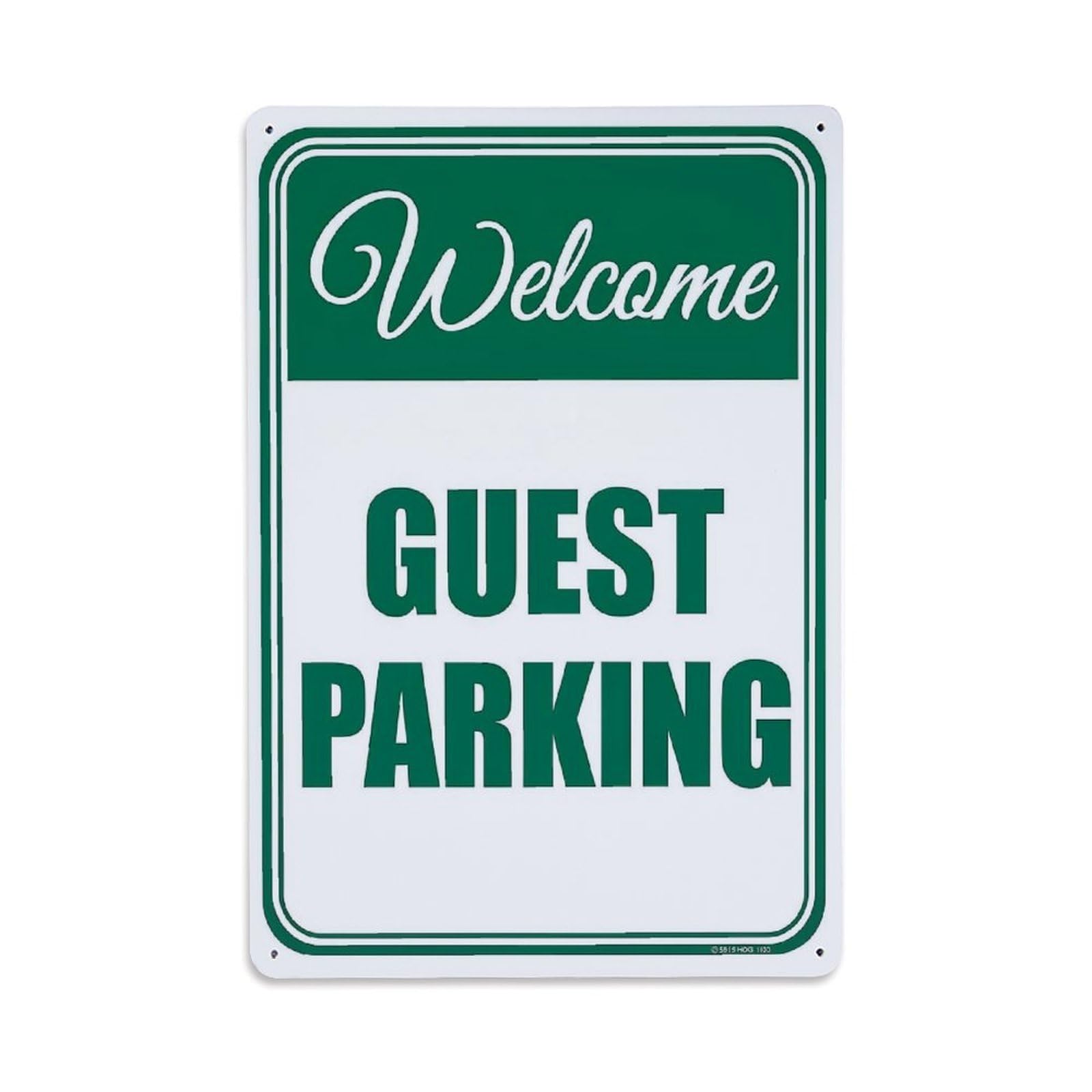 Jdfenggu Vintage Welcome Guest Parking Sign Green Retro Metal Tin Sign, Decor Art Poster For Bar, Home, Man Cave, Kitchen, Laundry Room Gift 8X12inch