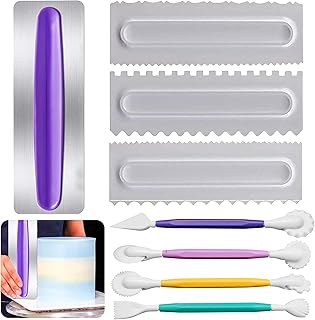 8Pcs Cake Scraper Smoother Set, Fondant Modeling Icing Smoother Decorating Comb Cake Sculpting Tools, ZOXILEN Cake Baking ...