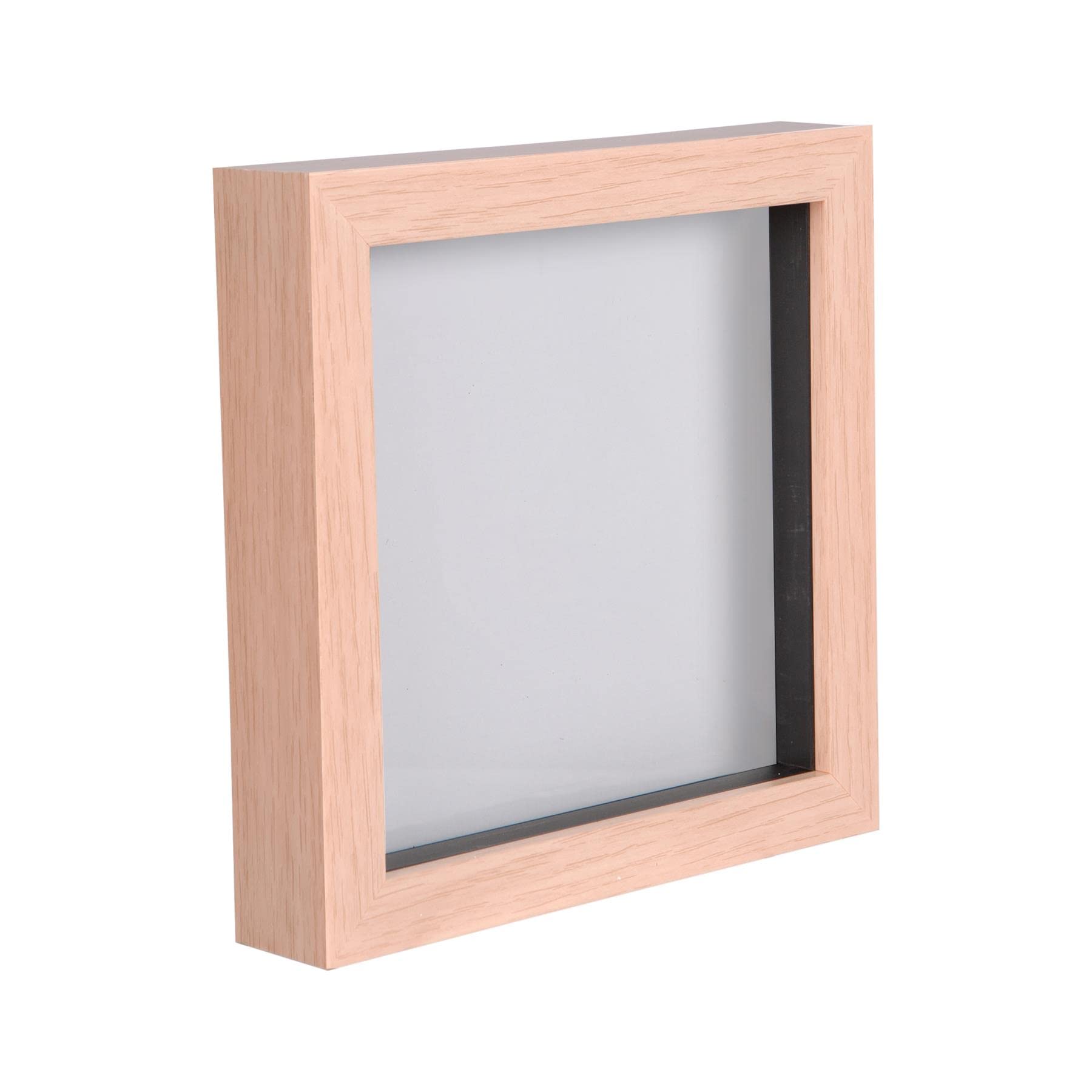 Nicola Spring Light Brown 3D Shadow Box Photo Frame - 6 X 6 (15 X 15Cm) - Pack Of 1 - 3D Photo Frame 3D Box Picture Frame Box Memorabilia Display Case For Crafts, Keepsakes, Wedding, Graduation