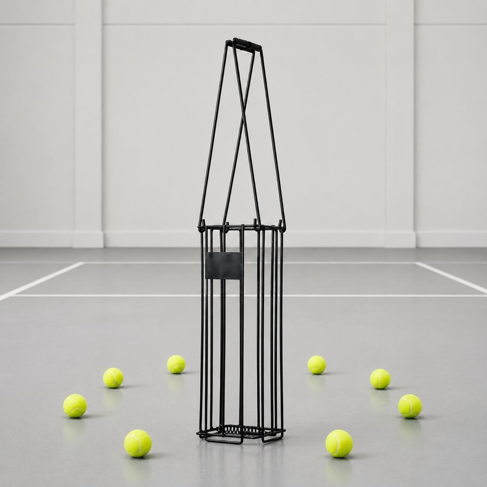 Raccoglipalline Tennis Nero Contenitore Raccoglipalle Portatile Attrezzatura Sportiva