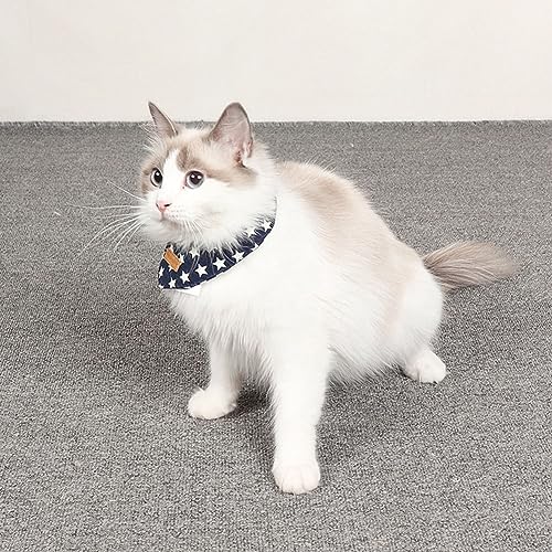 Oyccen Stars Cat Bandana Dog Triangle Scarf Adjustable Pet Puppy Collar Bib Neckerchief Saliva Towel for Small Dogs Cats - Image 4