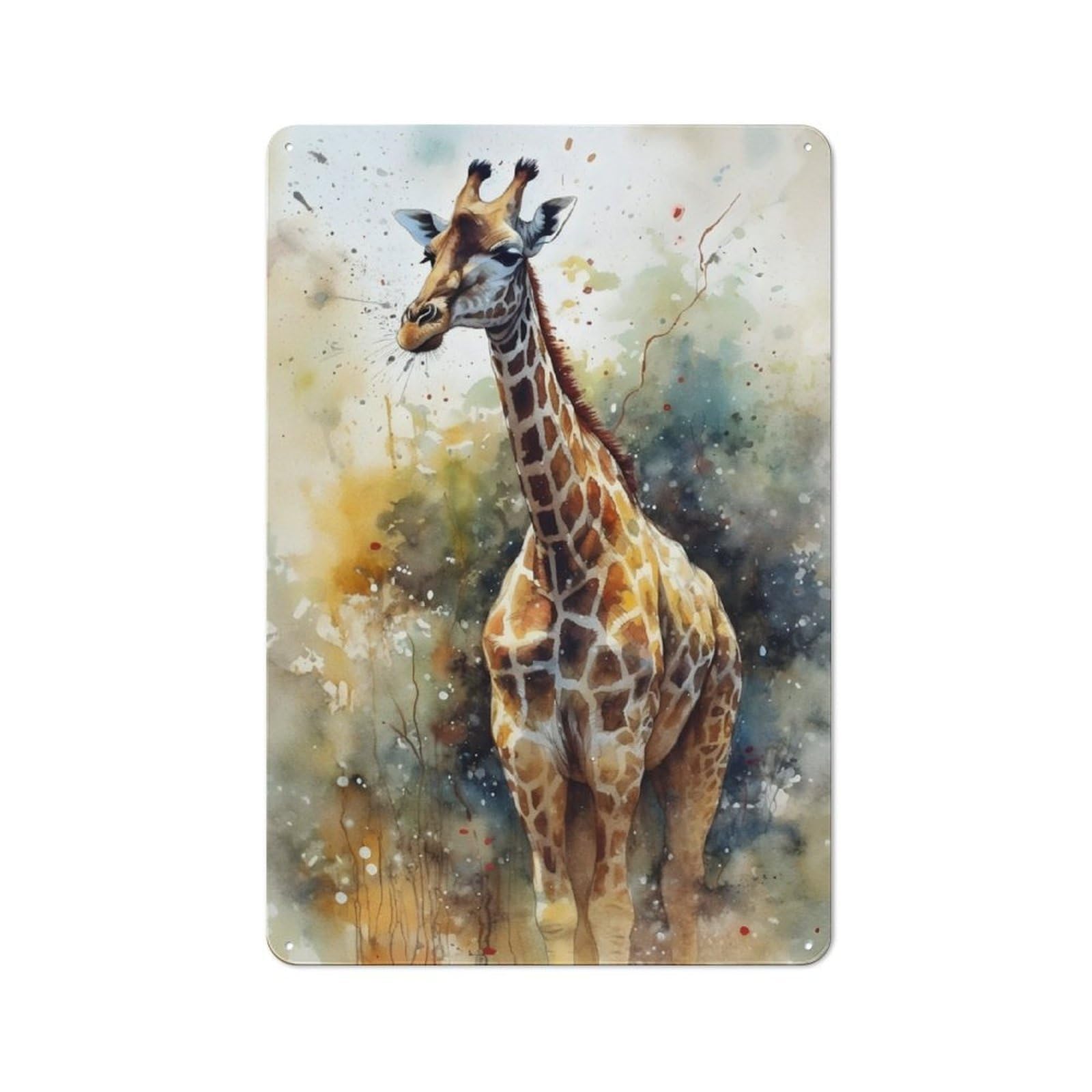 Junmoney Singgle Giraffe Metal Sign 30X20cm With For Pub Or Café, Retro Decor, Suited To Café Interior Fans