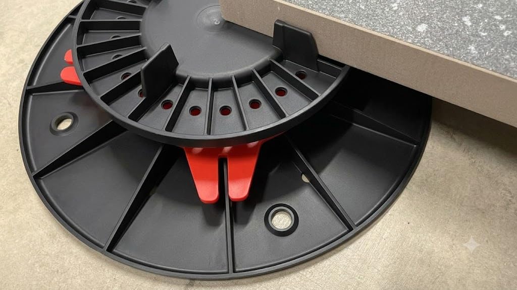 Stelzlager | Terrassenlager 40-60 mm Höhenverstellbar – Robustes Stelzlager für Fliesen Gehwegplatten & Steinplatten, | Plattenlager | Stellfuss | Unterkonstruktion für den Außenbereich (40)