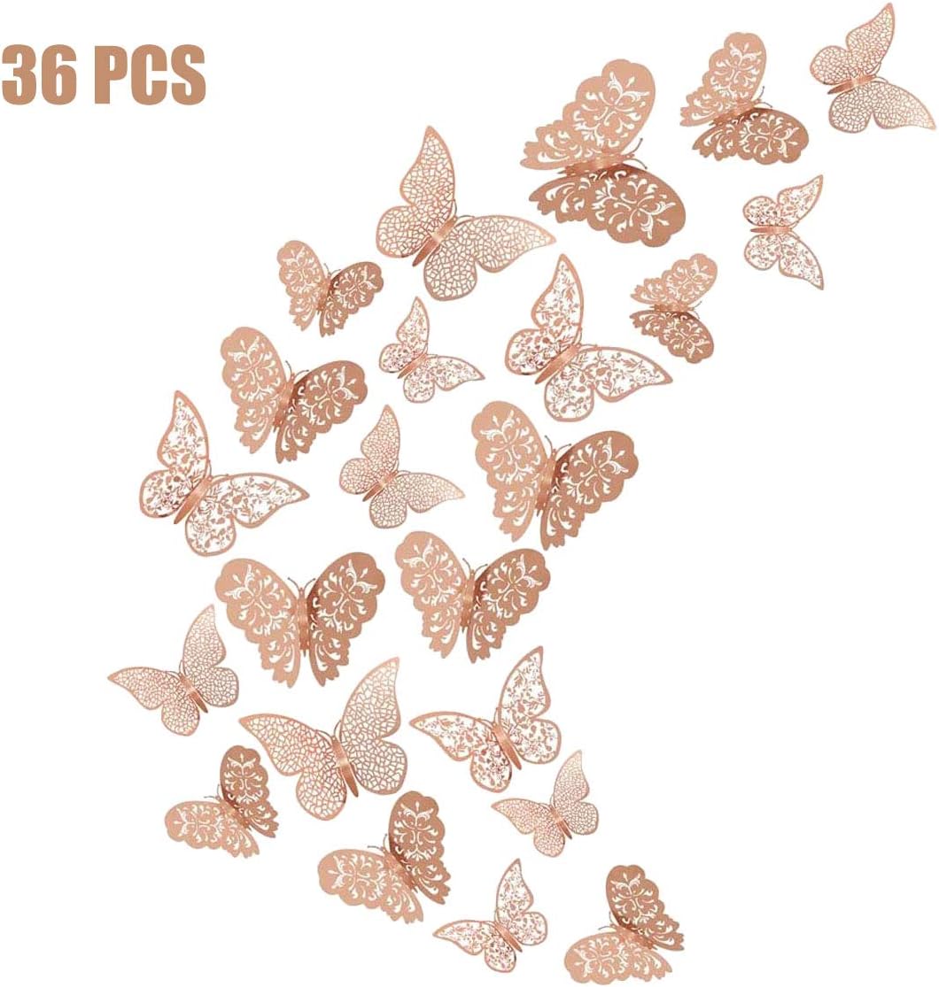 Allazone Butterfly Wall Stickers Wall Decal Decor Art Decorations Sticker Removable Hollow Butterfly 3 Sizes for Room Home Classroom Offices Bedroom Decor - Image 4