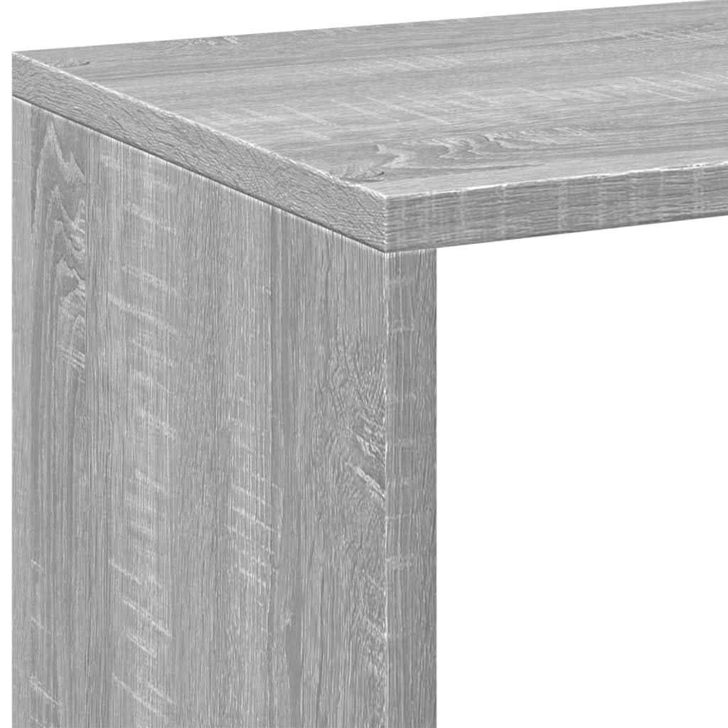 Raumteiler-Bucherregal Grau Sonoma 69,5x29x69,5 cm | 4 Facher, Holzwerkstoff, Feuchtes Tuch Reinigung, Vielseitig Einsetzbar