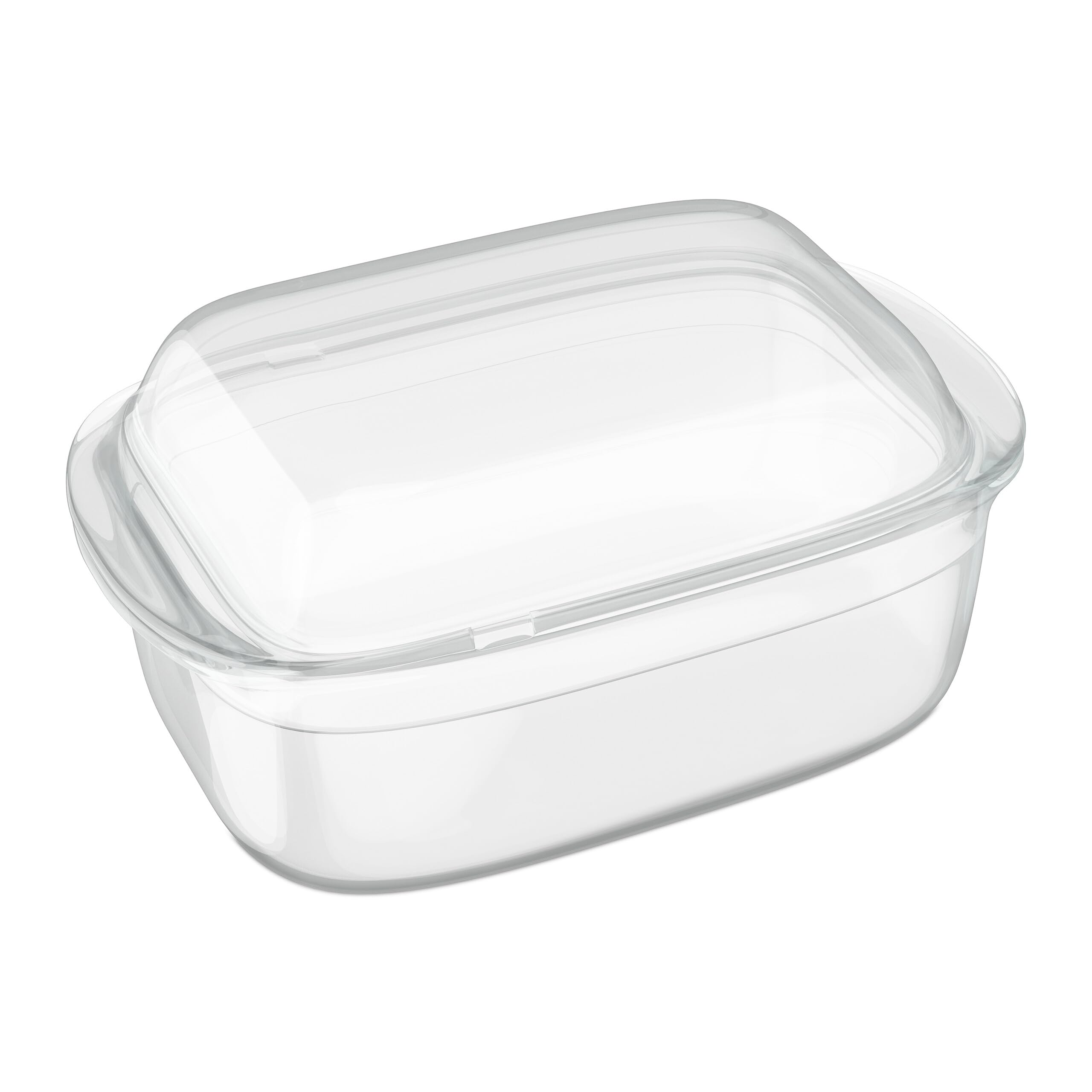 Relaxdays Bandeja de Horno, Cazuela Cristal con Tapa, 4,5 L, Lasañera Vidrio, Apta para Lavavajillas, Transparente