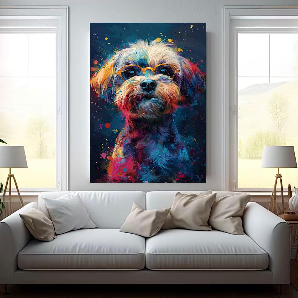Amazon.com: Lila's Choice Canvas Wall Art Print,Colorful Havanese
