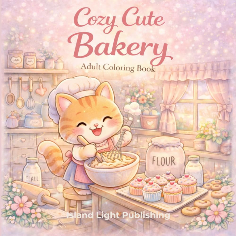 Cozy Cute Bakery: Adult Coloring Book: Sweet Treats, Cozy Moments, and a Little Bit of Chaos