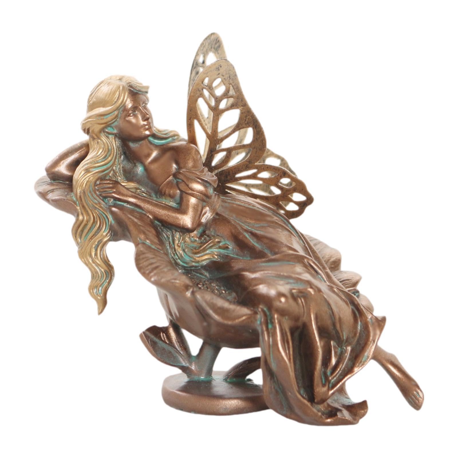 Perfeclan Garden Fairy Statue, Miniature Resin Figurine Ornament for Terrarium, Patio, Flowerpot, Yard Decor, Indoor Outdoor Home Garden Collectible Gift