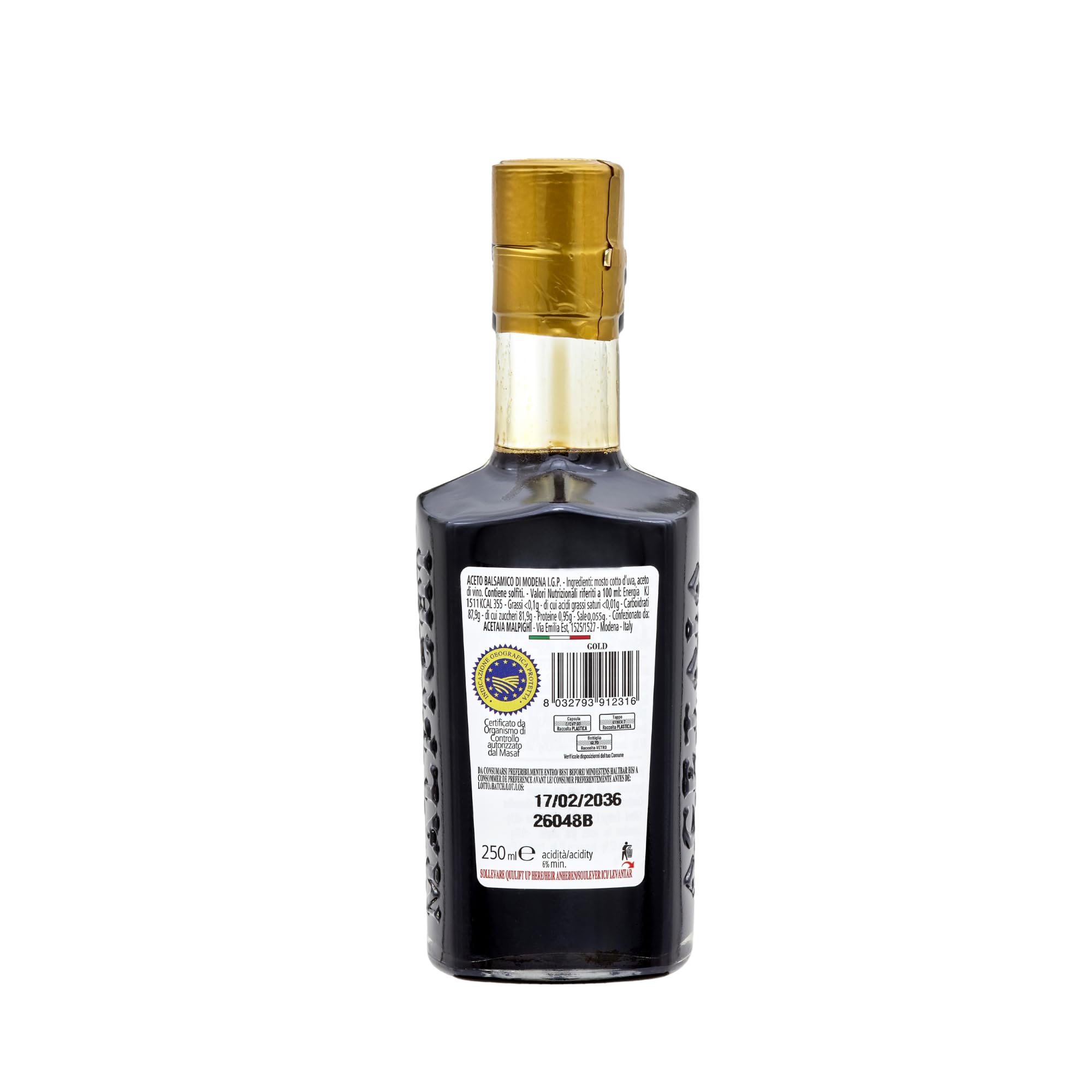 Amazon.com : Acetaia Malpighi Balsamic Vinegar of Modena Gold