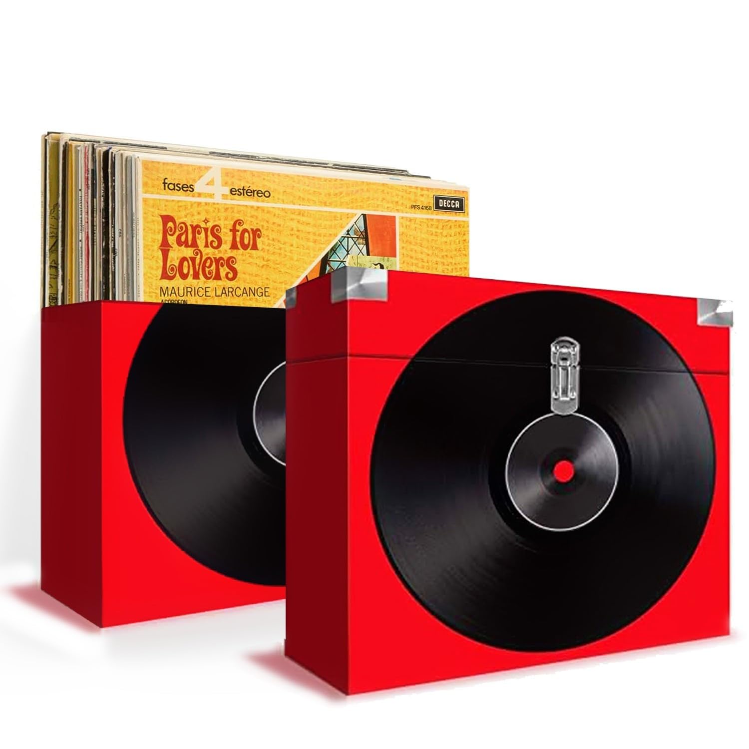 Boîtes en carton pour le rangement de vos vinyles - Big Ben VINYLCASE04 - Dimensions 35 x 33 x 19 cm - Lot de 2