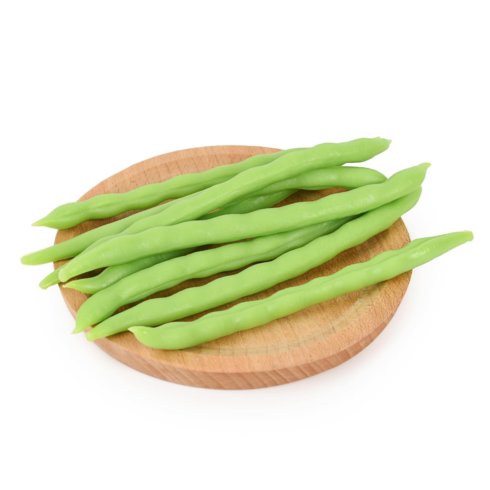 Luckforest Artificial Green Beans, 8Pcs Simulation Green Beans Realistic Vegetable String Bean Models for Home Kitchen Decor Food Model Market Display Props