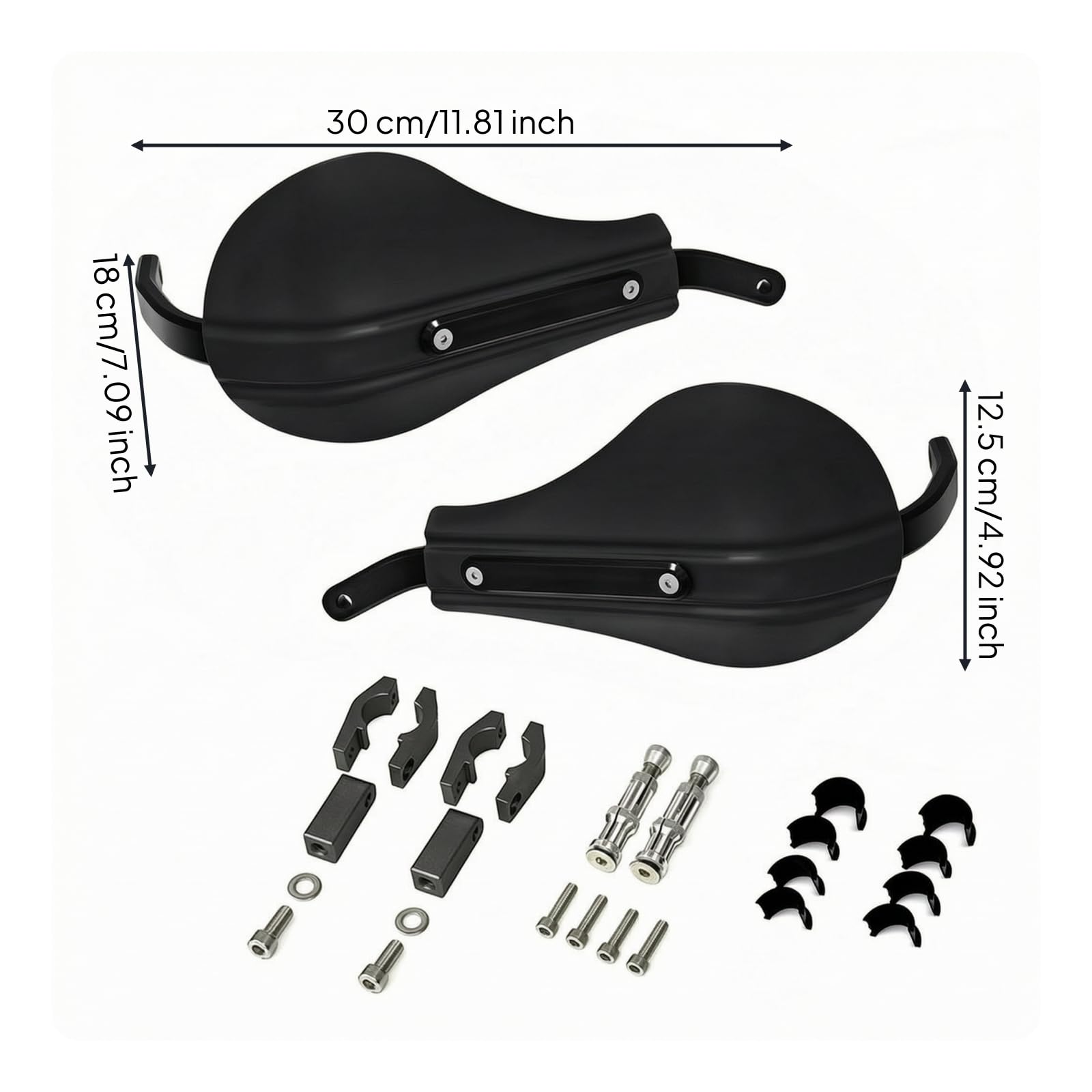 para Aluminio Mate con Soportes Seguro Protecciones para Carreras Todoterreno, Array, Negro