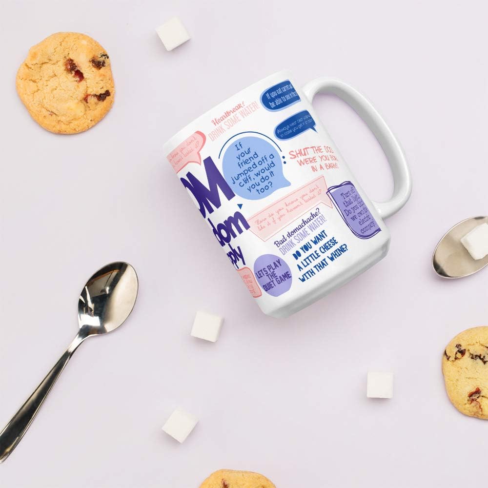 Suреr Bіg Clеаrаnсе! Funny Coffee Mug - Mom Wisdom Supply - 15 Oz with Beautiful Gift Box - Best as Gift for Mother's Day, Birthdays, Christmas, from Daughter, Son, or Husband. Novelty, Porcelain