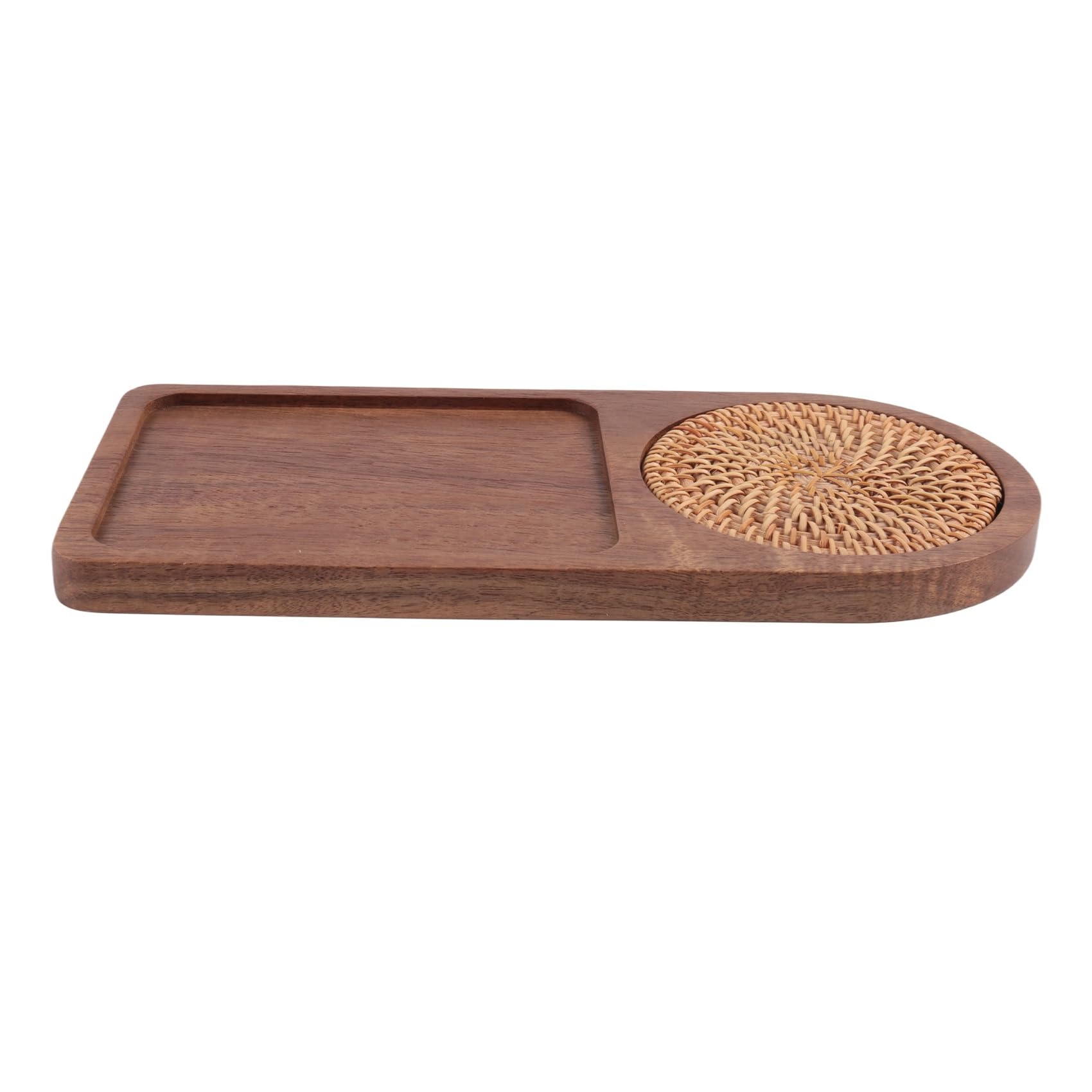 MOLERRI Coffee Tray Wood Plate Breakfast Tray for Serving Food Hospitality Coffeeware Teaware Decor Table Decoration Accessory