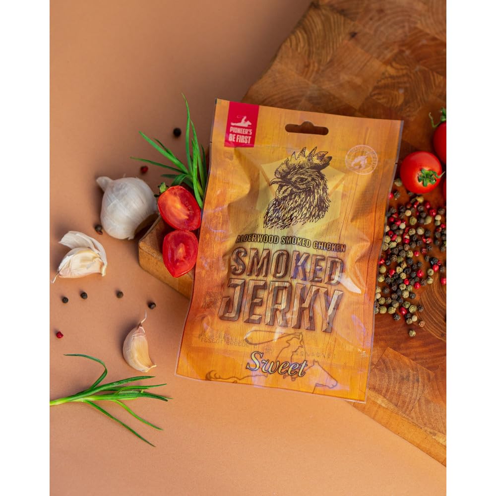 NEW BEER SNACK - Beef, Chicken & Pork Jerky Welcome Set - Protein Snack de Carne Seca - Carne de vacuno, pollo y cerdo - Merienda picante, dulce y salado - 6x2x50 g
