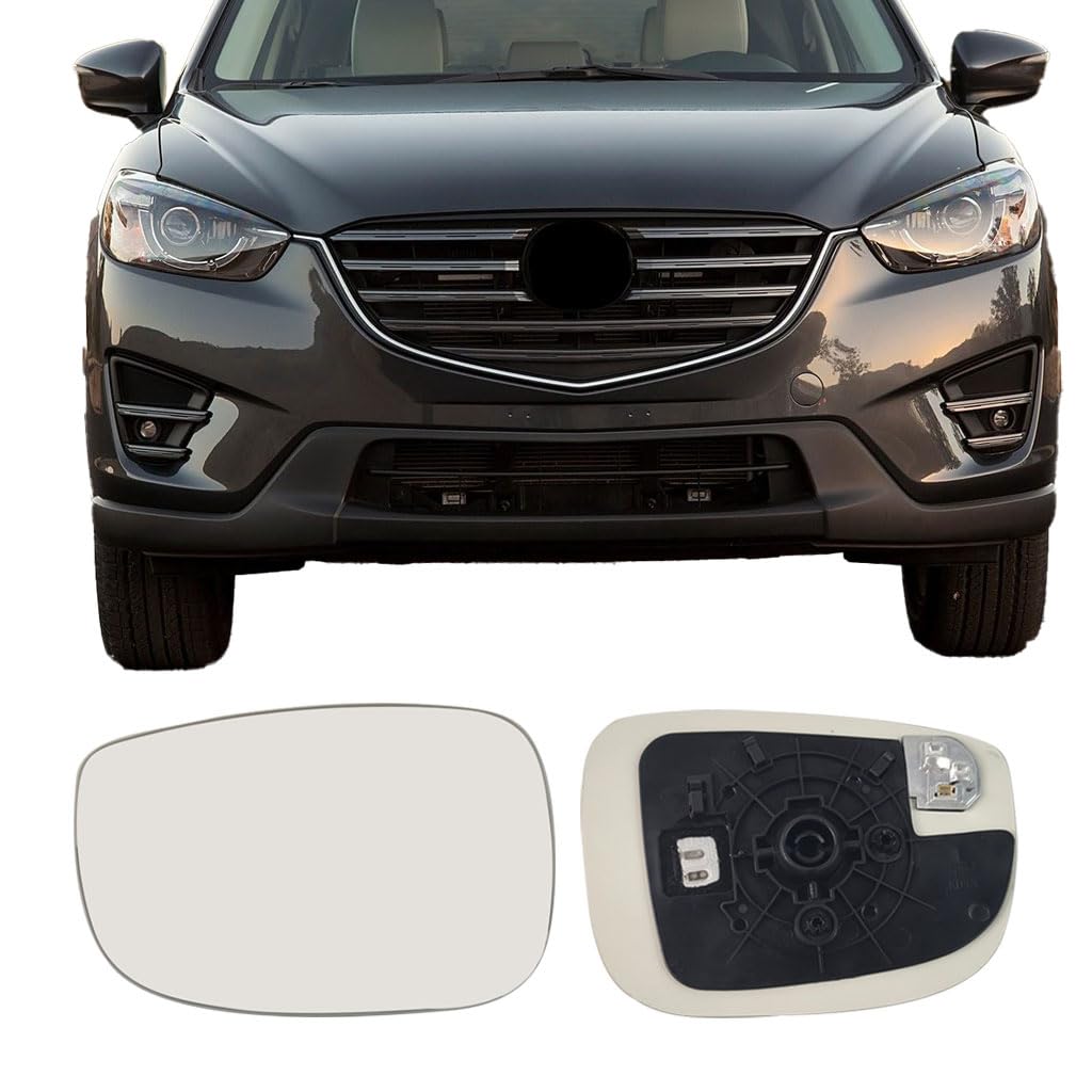 Driver Side Mirror Glass for Mazda CX-5 2017-2023,CX-9 2016-2023,Backing Plate Power Heated & Blind Spot Left Side Mirror Glass for Mazda CX-5 2017 2018 2019 2020 2021 2022 2023,CX-9 2016-2023