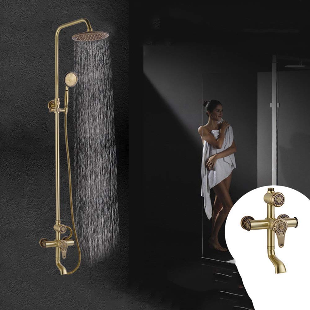 Ensemble de douche rétro suralimenté en cuivre pour optimiser la faible pression