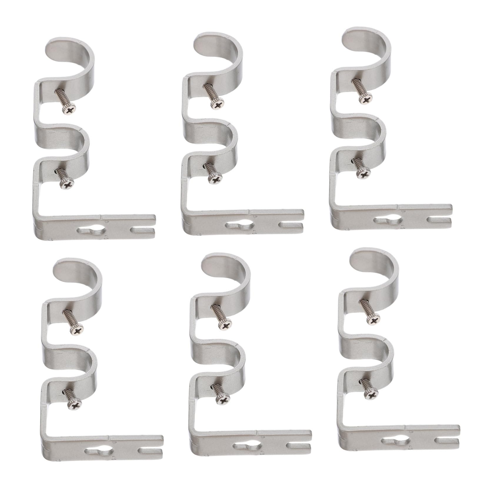 Cabilock 6 Pièces Support de Tringle à Rideaux Central en Fer Argenté