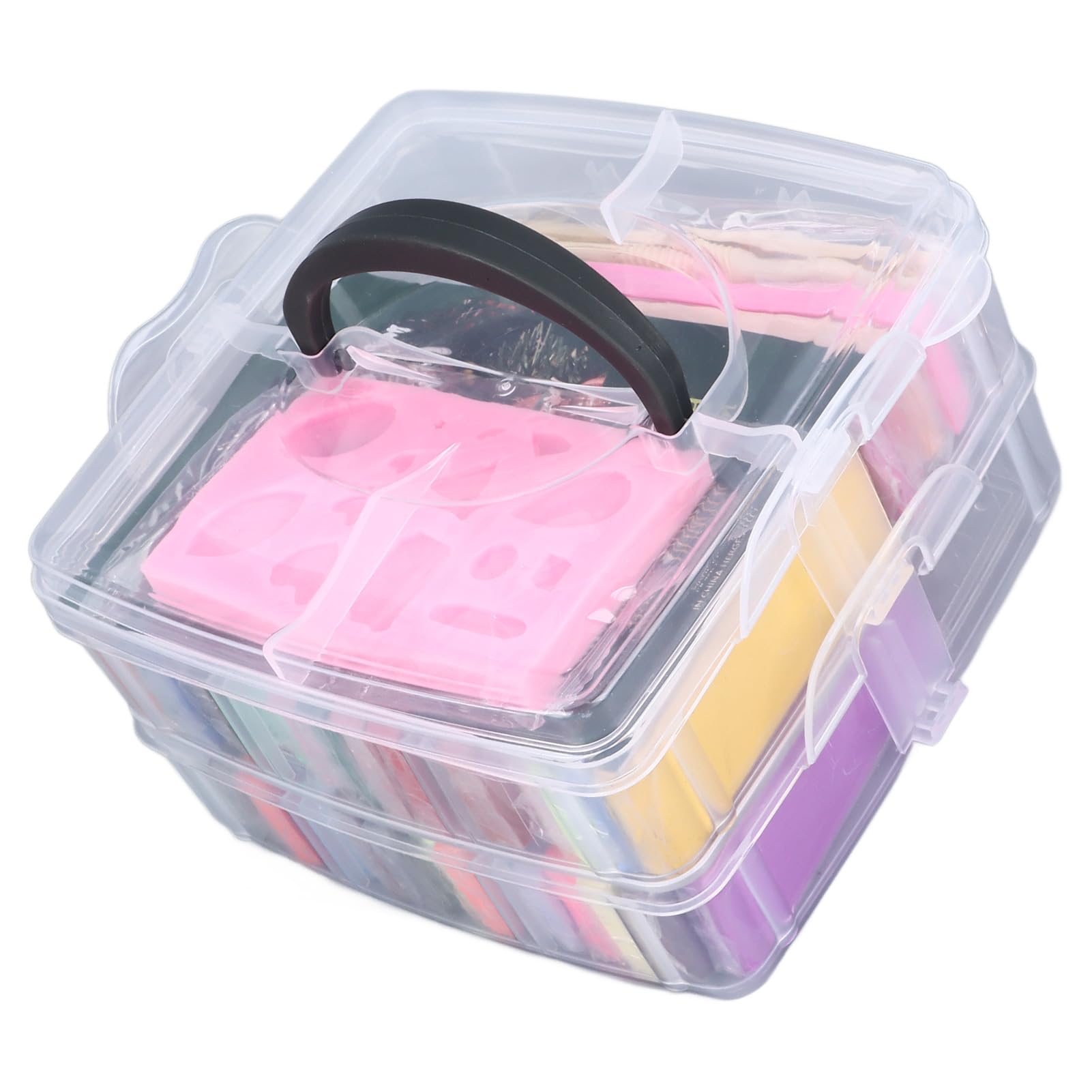 Kit di argilla polimerica 42 colori, set di argilla modellabile morbida con 5 strumenti per scolpire e stampo in silicone, argilla polimerica senza cottura per orecchini, fai da