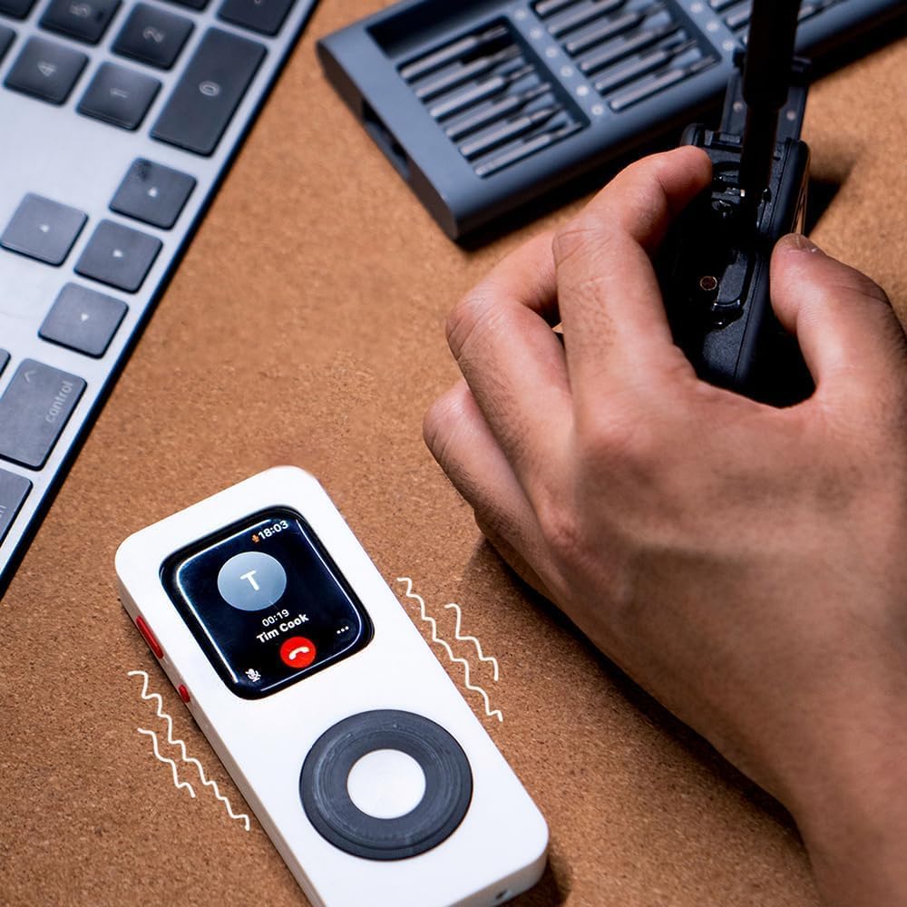 Retro iPod Style Case for Apple Watch Series SE/5/6/7/8/9/10, 3D Printed Click Wheel Design Protective Cover, Vintage Aesthetic Smartwatch Accessory (Transprent Purple, 44mm)