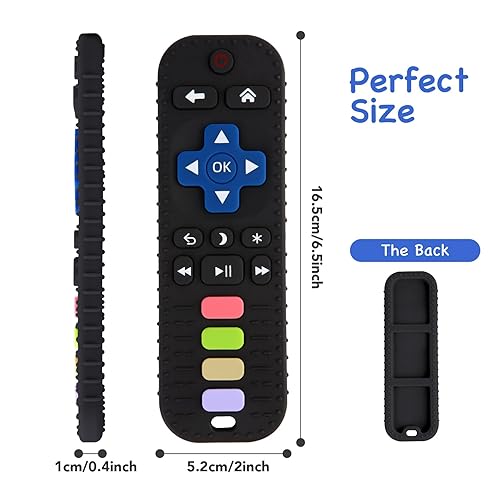 Miniatura 7 de Hooku Mordedores de silicona para bebés de 0 a 6 meses, juguetes de dentición para bebés de 6 a 12 meses, juguete de control remoto para bebés,