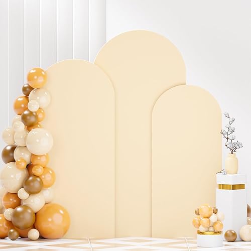 Miniatura 2 de FANPROMS Cubierta de arco de elastano naranja de 6 pies, cubierta de arco de boda, cubierta de arco de tela ajustada, telón de fondo elástico para