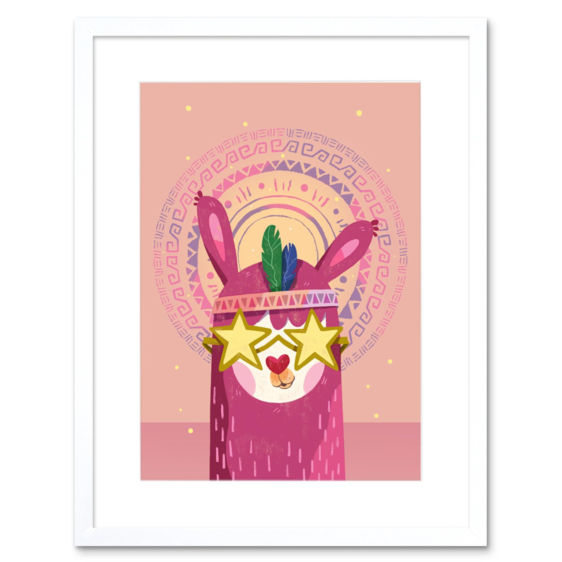 Wee Blue Coo Llama Pink Fashion Framed Wall Art Print