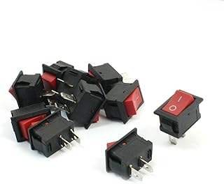 Aexit 10Pcs 2 Control electrical Pole SPST Soldered Snap in Rocker Switch 6A 250VAC 10A 125VAC