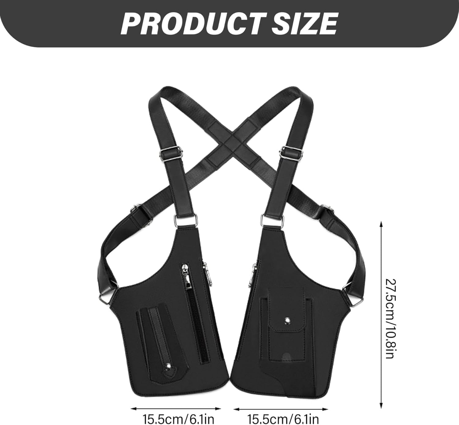 Levence Premium Leather Shoulder Bag, Double Shoulder Armpit Bag, Anti-Theft Hidden Adjustable Strap Holste, Underarm Strap Wallet - Image 5