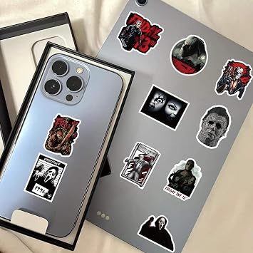 150PCS Horror Stickers Pack, Horror Movie Stickers, Horror Movie Gifts for Adults Teens, Waterproof Vinyl Scary Decals for Water Bottle, Laptop, Phone, Skateboard, Luggage, Cool DIY Decoration