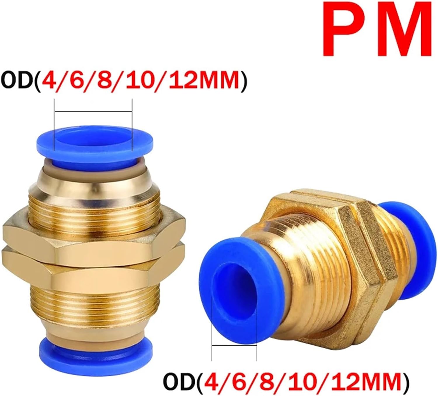 20PCS Pneumatic Fitting Straight Push Plastic Air Connector 4/6/8/10/12mm Trachea PM Air Hose Tube Connector(PM-8)