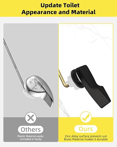 Miniatura 6 de Hibbent Reemplazo de manija de inodoro, mango de palanca de montaje frontal compatible con estándar americano, palanca de viaje para inodoro con
