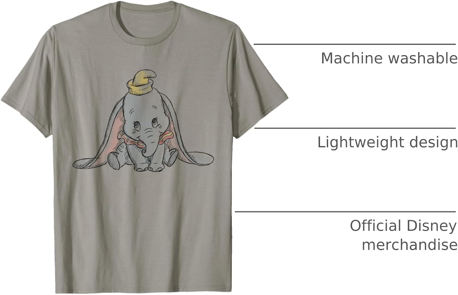 Amazon.com: Disney Classic Dumbo Baby Elephant T-Shirt