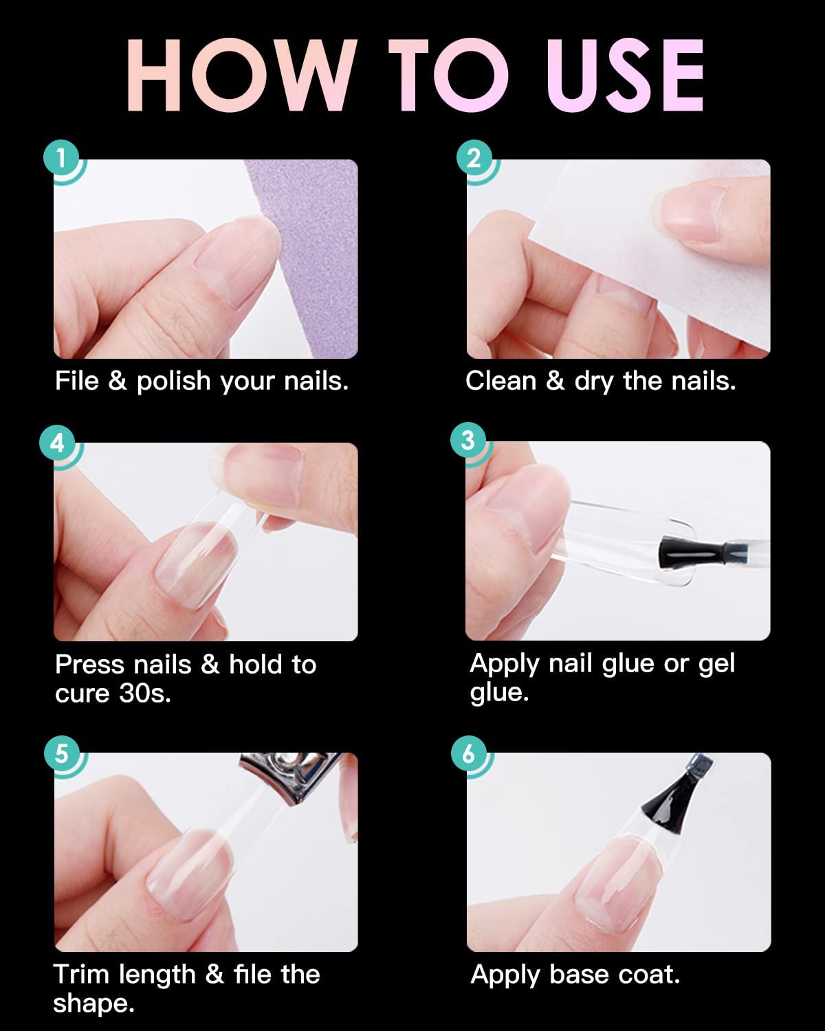 THR3E STROKES Soft Gel NailTips, Full Cover Clear Soft Nail Tips for Artificial False Nails Extension Nail Salons DIY NailArt with Box, 550PCS (SHORT STILETTO N13) - Image 5 thumbnail