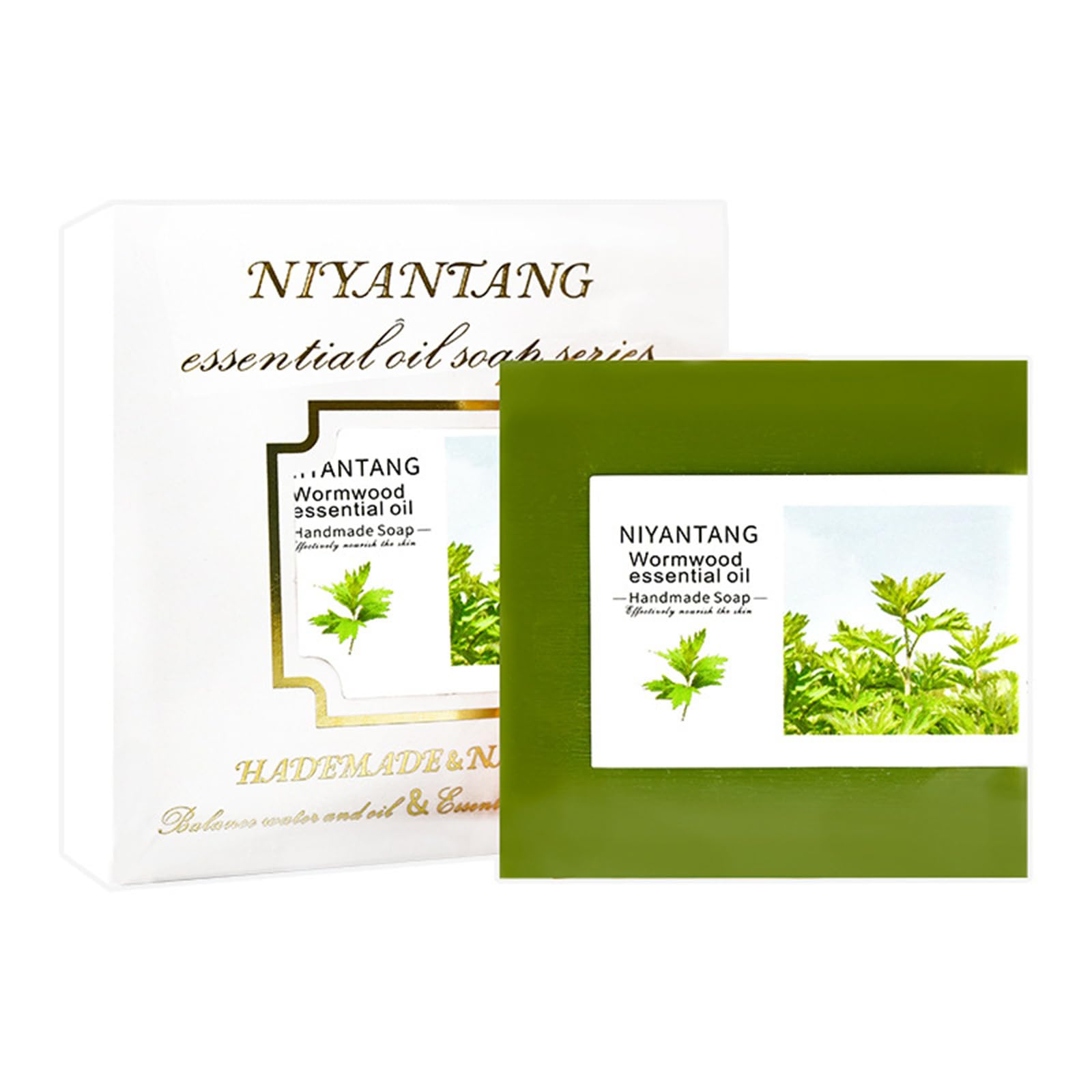 Niyantang Soap,Niyantang Rose Soap,Handmade Niyantang Soap,Handmade Natural Bath & Body Soap Bar,Moisturizing&Soothing Gentle Cleanser Soap,Natural Bar Soap for Face & Body,12 Scents (Mugwort)