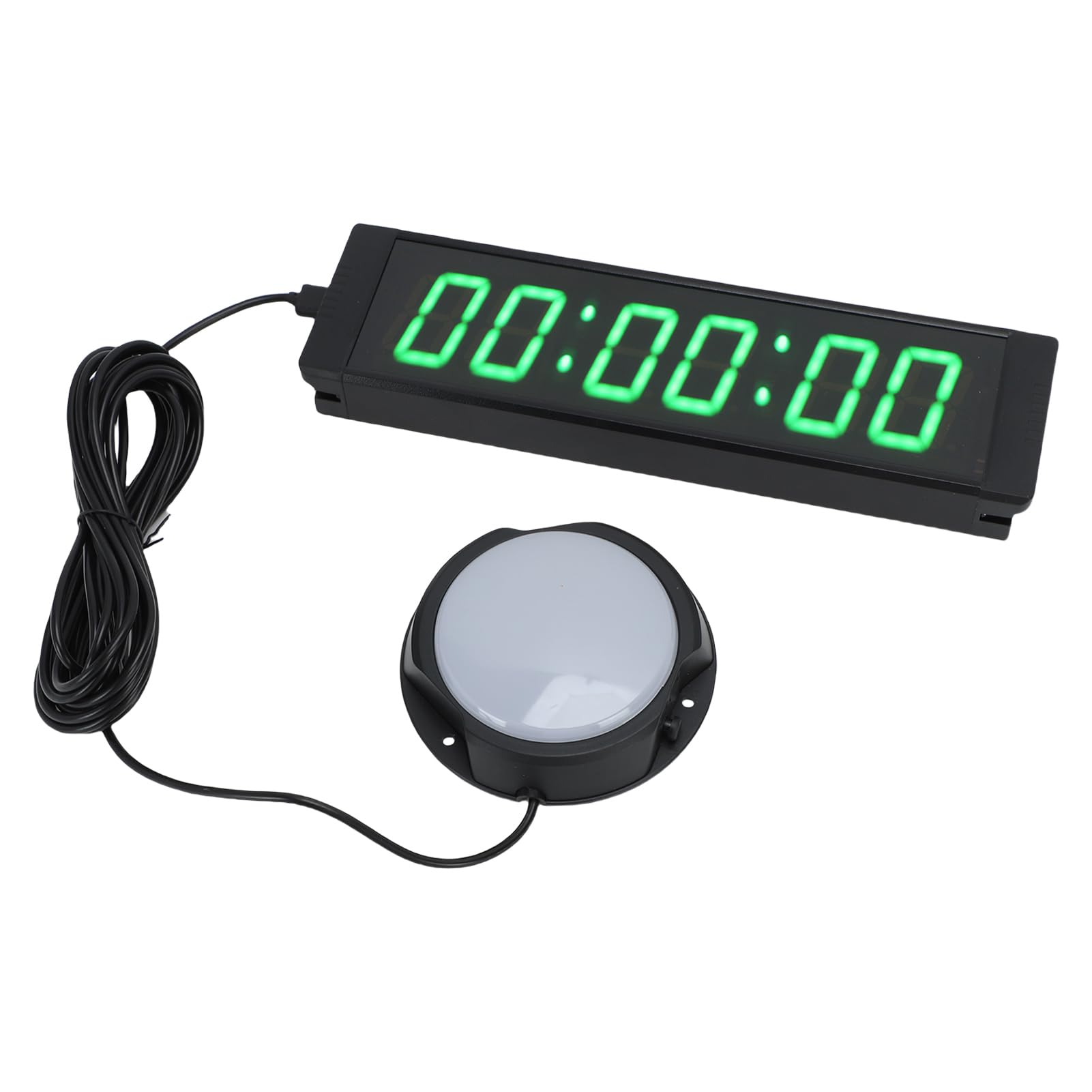 Garosa 6-stelliger Renntimer, Elektronischer Timer mit Grüner LED und Kabelgebundener Taste, 1,5-Zoll-Display für Sportveranstaltungen und Meetings