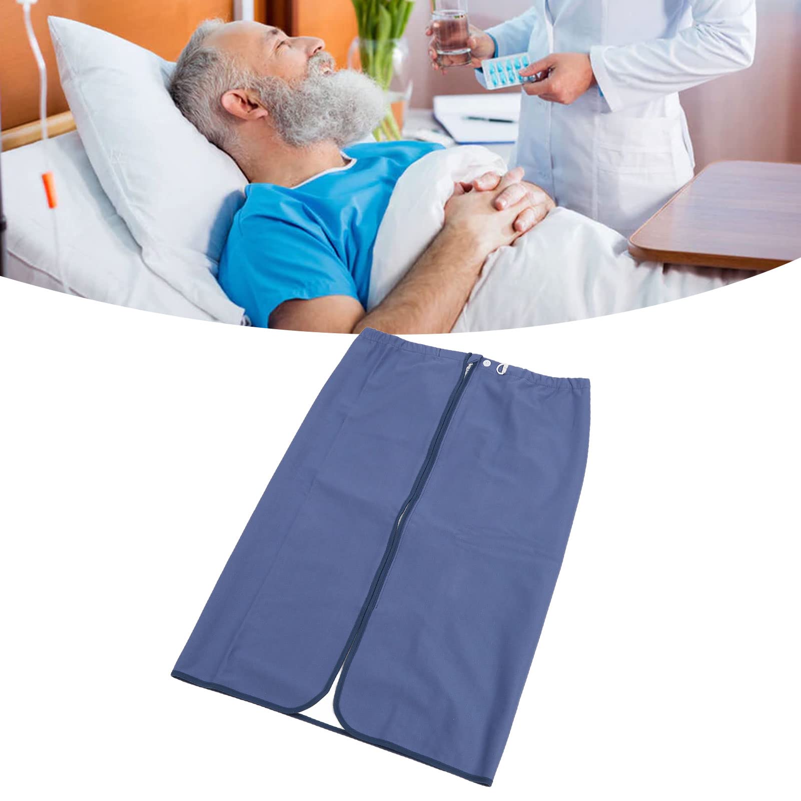 Gonna per Pannolini per Adulti, Materasso per Incontinenza Indossabile Assorbente Impermeabile Riutilizzabile con Cerniera in Cotone per la Casa (L)