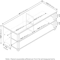 Vista 5 de Furinno Sully - Soporte de 3 niveles para TV de hasta 48 pulgadas, color espresso/negro