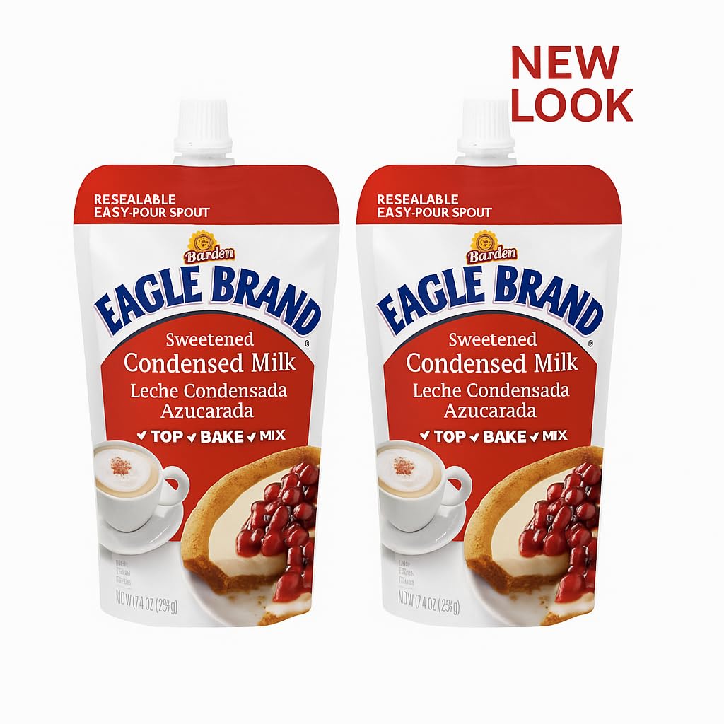 Eagle Brand Sweetened Condensed Milk Resealable Pouch 14 oz Pack of 2 - Baking & Dessert Essential
