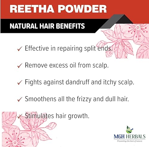 Miniatura 3 de Reetha Powder, Kunkudukai en polvo, Aritha, Ritha, Soapnut (7.05 oz), para el crecimiento del cabello, lavado del cabello, tratamiento del cuero